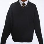 Black Knitted V-Neck Jumper