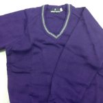 HARRIS BROMLEY PURPLE JUMPER WITH GREY STRIPE