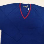 HARRIS BECKENHAM ROYAL BLUE JUMPER WITH RED STRIPE