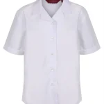 Girls Short Sleeve NON IRON Revere Collar Blouse Twin Pack